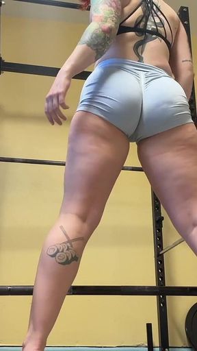 Booty Shorts, Thong, and Sports Bra Powerlifting Workout - Squat, Bench, Sumo Weightlifting