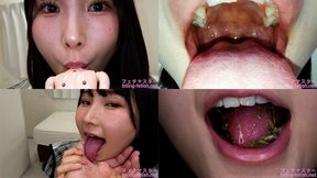 Kana Yura - Showing inside cute girl&#039;s mouth, chewing gummy candys, sucking fingers, licking and sucking human doll, and chewing dried sardines - 1080p