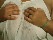 Wet t-shirt,  She wins no contest!