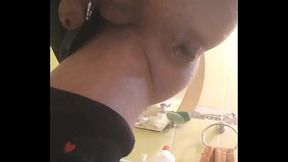 A large, sagging, fleshy sphincter is suctioned to the floor