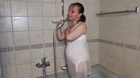 evening bath and bukkake - real sex of mari latexa and simon latexa