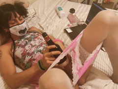 Beauty tranny Violett Pigtails public