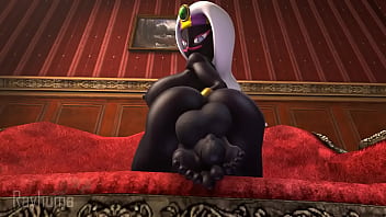 Futanari self footjob