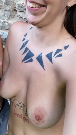 Captivating moment from "Rea kneels behind the church to suck me off"