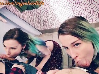 Stepsister thanks me for shopping in the fitting room. / Mirror Fellatio-job