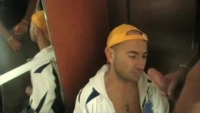 55 fucked in public elevator by straight