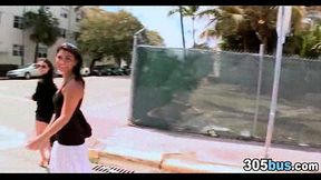 Teen amateur gives sloppy blowjob in public