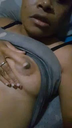 Sexy milf solo pussy playing and boobs licking