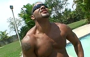 Victoria sucks and fucks lucky guy poolside