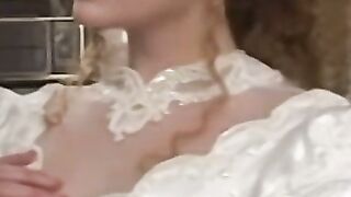 Naughty bride doggystyled passionately before eating cum