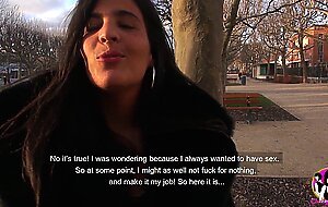 Sarah 25yo beurette with incredible natural tits, ready to meet with her hard cock idol