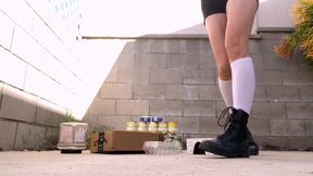 Crushing Trash in Combat Boots