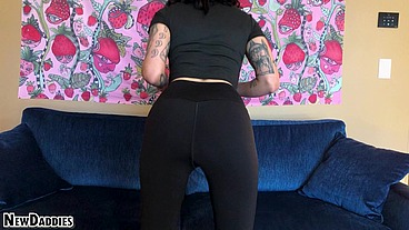 Casting Goth Aurora Anarchy - Face Fuck - Drinks Cum - Best POV Blowjob - Rough Doggystyle
