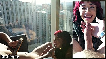Casting Goth Aurora Anarchy - Face Fuck - Drinks Cum - Best POV Blowjob - Rough Doggystyle