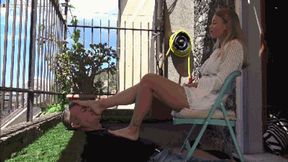 GABRIELLA - Your place is under my feet 10 - OUTDOOR Foot worship, foot gagging, face as a footstool