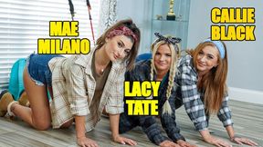 Horny Man Booked the Same Place As Three Hot BFFs - If He Wants to Stay, They Own His Dick