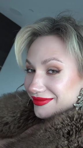 Fur Tease & Red Lips the Art of Glossy Seamed Seduction #921