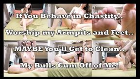 You Stay Locked in Chastity While My Bull Gives You a Mess to Clean