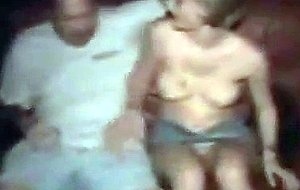 Blonde slut in theater