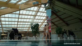 Melisa's Underwater Seduction with Blonde Babe Marusia