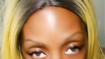 Cum all over my big black tits handjob