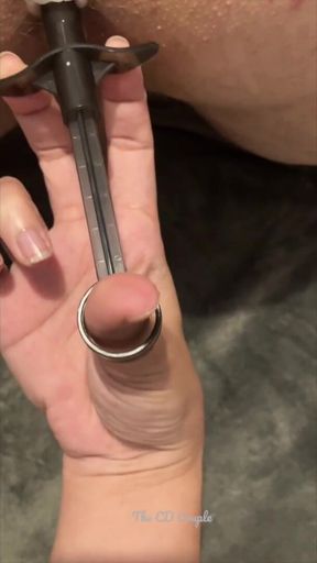 Anal Lube Application with Syringe