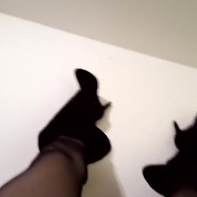 Leatransteen cum and drink with mouthgag