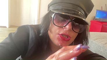 MilfyCalla compilation- Sucking dick, face fuck and swallowing cum while wearing boots-1-
