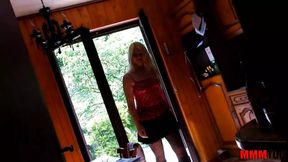 Blonde babe Lillian drilled to ecstasy, French fetish-style, with dildo and rod