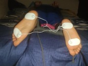 Foot Torture - Male Feet Tied and Electrified