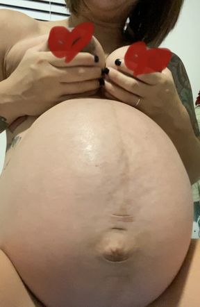 Pregnant Belly and breast JOI