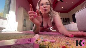 femdom valentine s day vore: tiny candy thieves squished, crushed, swallowed in hawaiian bikini top