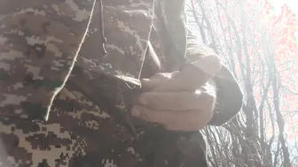 Solo Army Guy Jerks His Big Cock and Cums