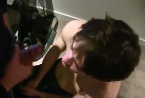 Twink Spits Out My Cum After a Big-Cock Blowjob