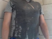 Kudoslong in the shower in briefs and t-shirt strips and wanks till he cums