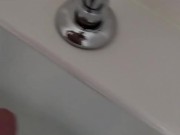 Intro-Johnholmesjunior in real risky public shower and solo show in busy vancouver mens room