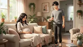 Stepson creeps on preggy stepmom, leading to a enormous booty creampie