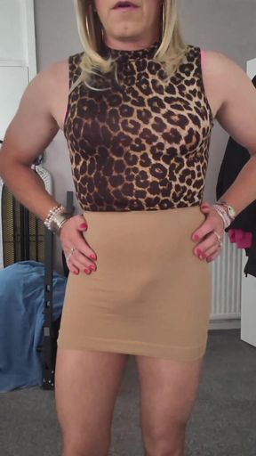 Pantyhose and a skirt bulge