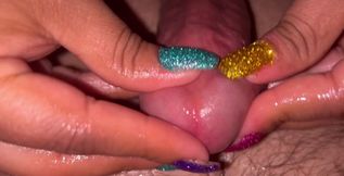 Sparkle  nail handjob