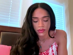 Big Tits Tranny Strokes her Big Cock