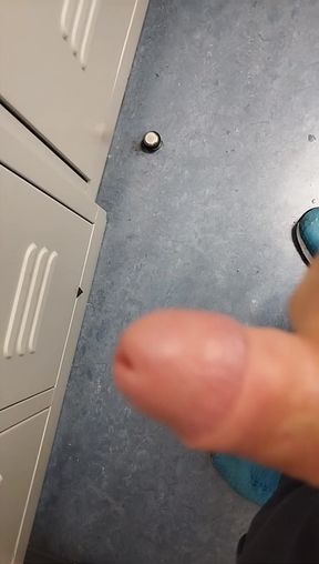 Risky Masturbating in the Locker Room at My Workplace.