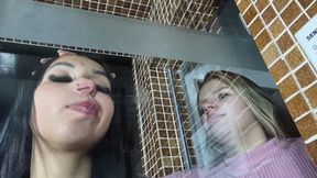 Silly Faces Playing with Our Noses in the Glass - By Bella Cruel and Isabelita - CLIP 6