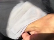 Thick hard Cock trapped in skin tight briefs