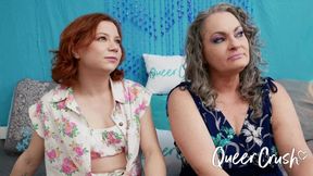 Mature gilf and milf friends get intimate in a fake interview