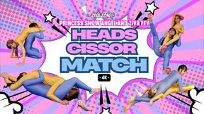 Competitive Headscissor Wrestling Match Trash Talk - Ziva Fey & Princess Snow Angel (4K)