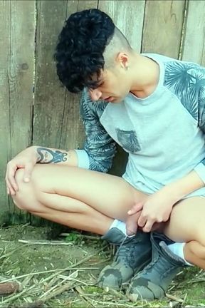 Cleaning My Dirty Boots with Piss After Work on the Farm and Jerking off