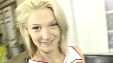 Smoking hot blonde white girl adores big black cock in her small pussy
