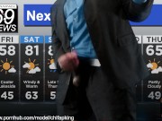 Channel69 News - Black Chubby Weather Man Jacks Slippery Cock Busts Fat Nut, Cums Hard in Suit