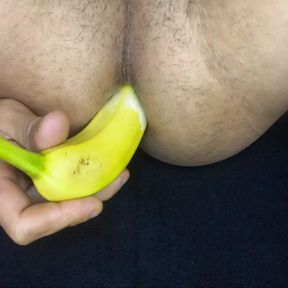 Sticking a banana and a carrot in my ass