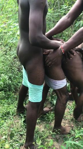 Outdoor Christmas Sex Threesome